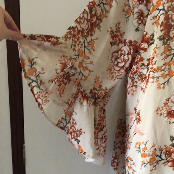 Women’s fall  Open front long floral kimono cardigan topper - Picture 5 of 12